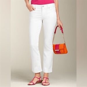 Talbots‎ Signature Ankle Jeans White Size 12 5-Pocket Style Cotton Spandex